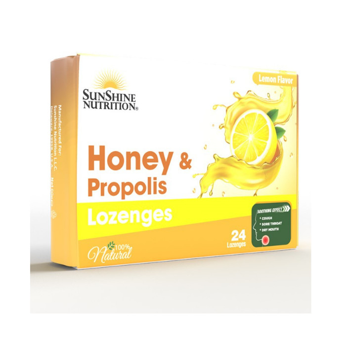 Sunshine Nutrition Honey & Propolis Lozenges Lemon 24s