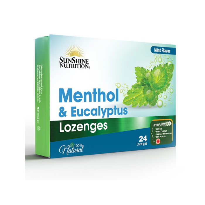 Sunshine Nutrition Menthol & Eucalyptus Lozenges Mint 24s