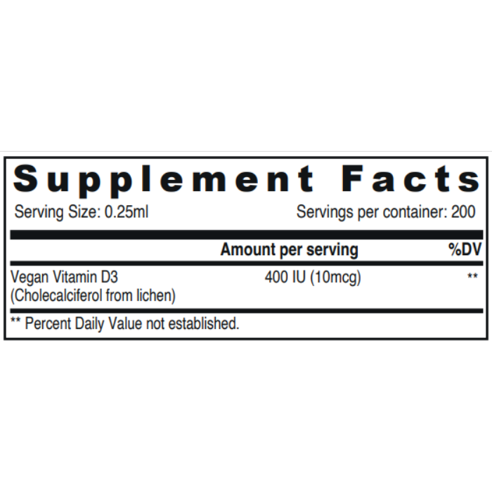 Sunshine Nutrition Pedia-D Drops, Vegan Vitamin D3 400 IU for Babies, Bone, Teeth & Immune Support Vanilla - 50ml