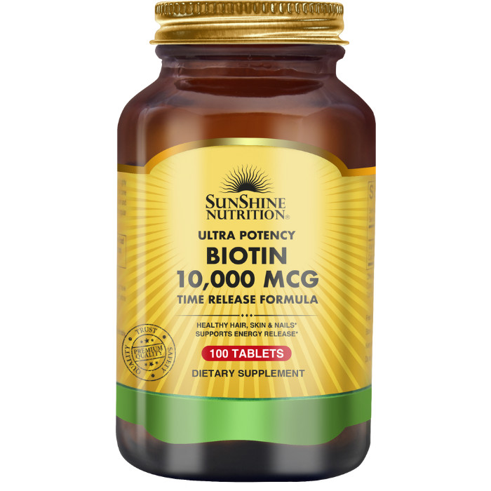 Sunshine Nutrition Ultra Potency Biotin 10000 Mcg 100 Tablets