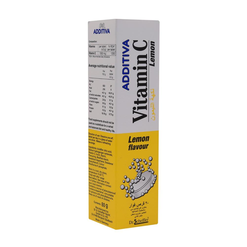Sunshine Nutrition Vitamin C 1000mg Effervescent Tablet Lemon 20's Value Pack