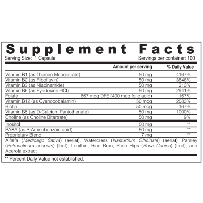 Sunshine Nutrition B-Complex 50 Vegetable Capsules 100's
