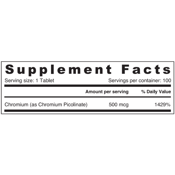 Sunshine Nutrition Chromium Picolinate 500mcg Tablets 100's