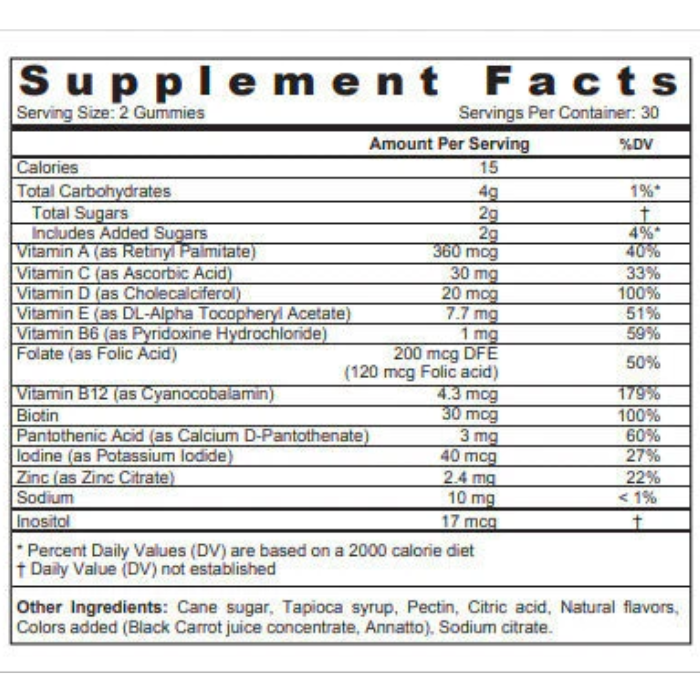 Sunshine Nutrition Cool Gummies Complete Multivitamin for Kids, Natural Orange & Berry Flavors - 60's