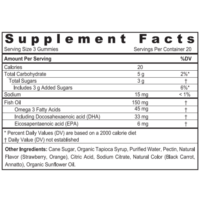 Sunshine Nutrition Cool Gummies Omega3 With DHA/EPA 60's