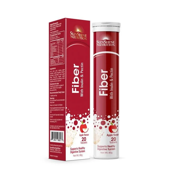 Sunshine Nutrition Fiber Apple Flavor Effervescent Tablets 20's