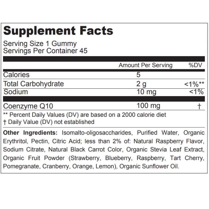 Sunshine Nutrition Good Gummies COQ10 Gummies 45's