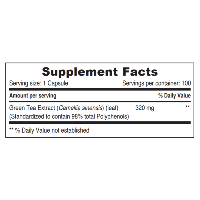Sunshine Nutrition Green Tea 320mg Capsules 100's