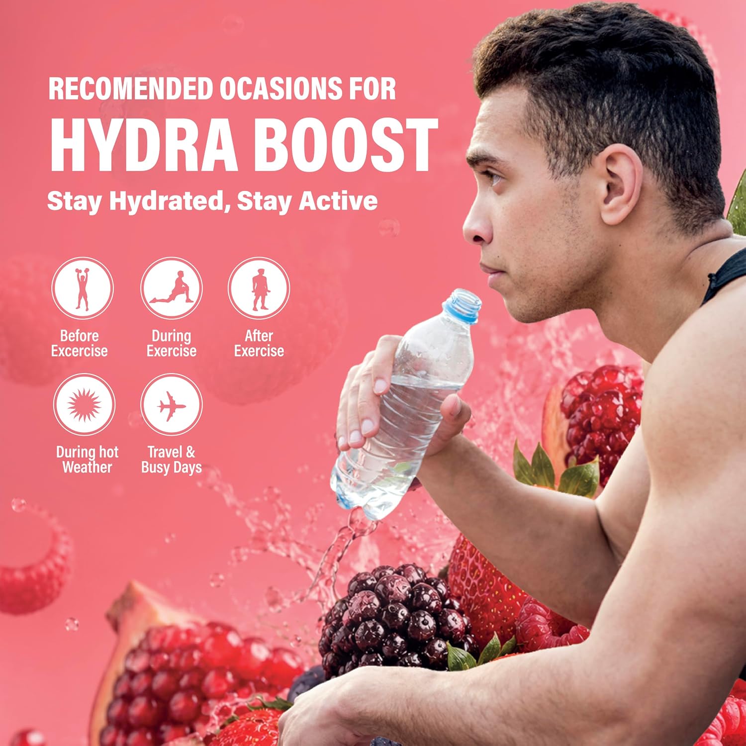 Sunshine Nutrition Hydra Boost Berry Pomegranate 20s