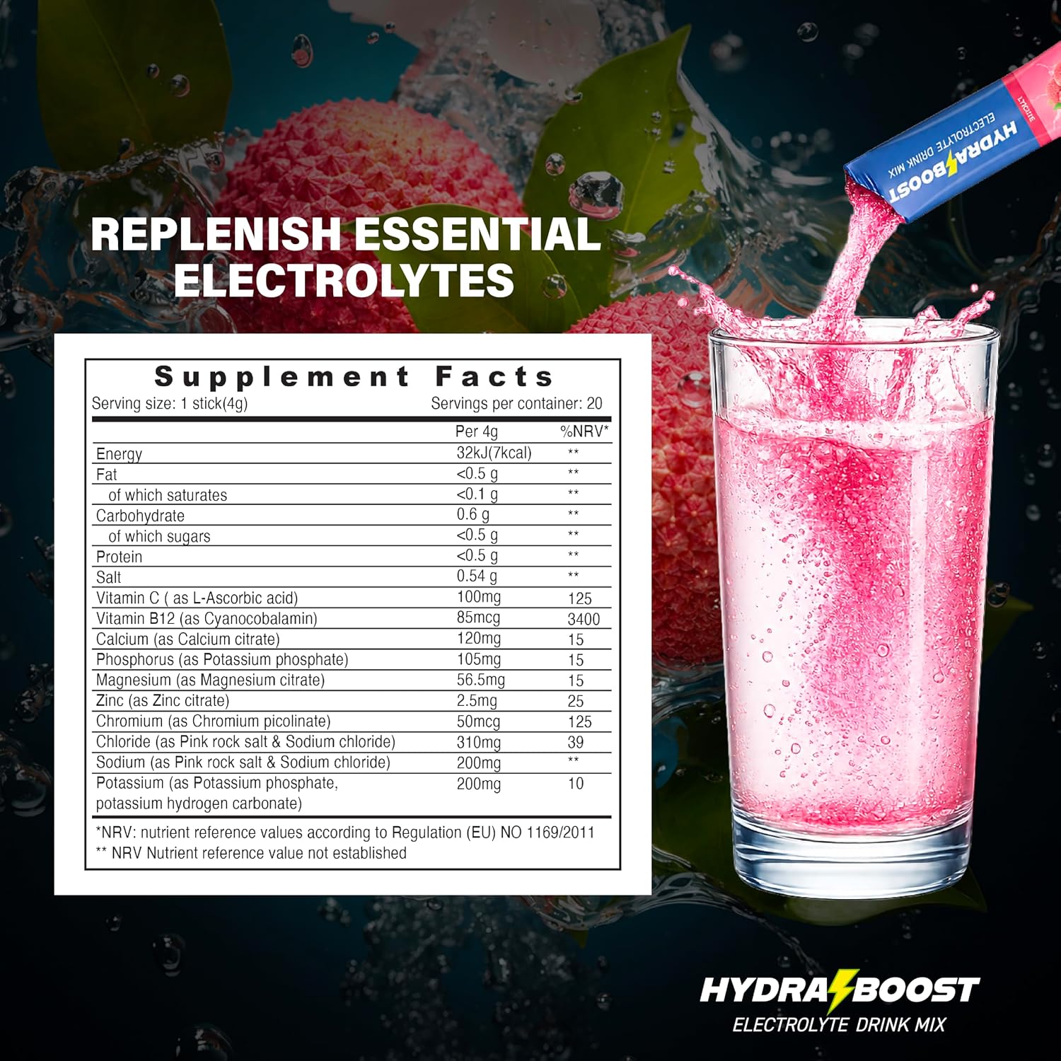 Sunshine Nutrition Hydra Boost Lychee 4G 20s