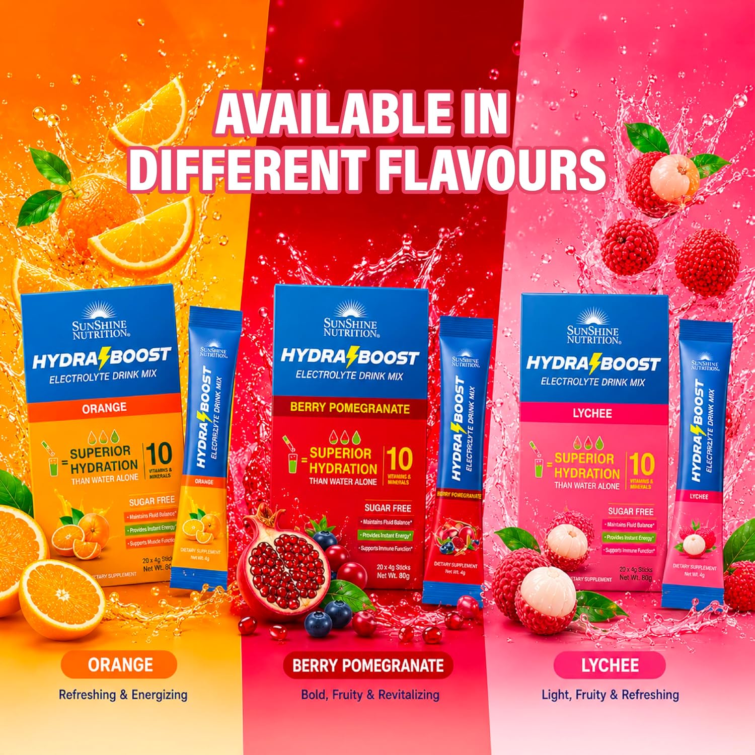 Sunshine Nutrition Hydra Boost Orange 4G 20s