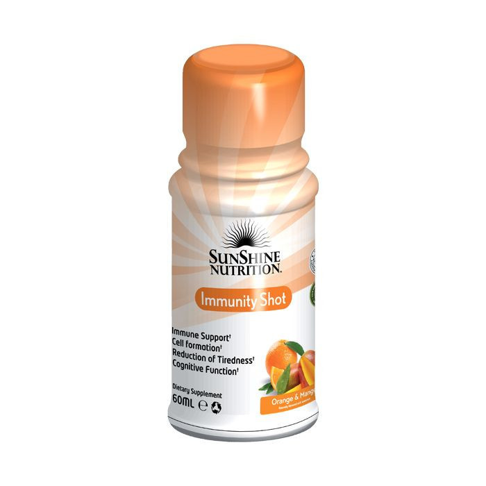 Sunshine Nutrition Immunity Shot 60ml (12 Pack)–Boost Natural Immunity & Energy with Vitamin C & Antioxidants