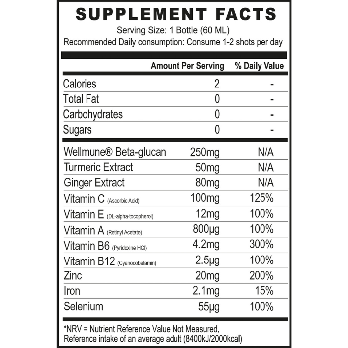 Sunshine Nutrition Immunity Shot 60ml (12 Pack)–Boost Natural Immunity & Energy with Vitamin C & Antioxidants