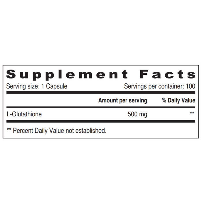 Sunshine Nutrition L-Glutathione 500 mg Vegetarian Capsules 100's