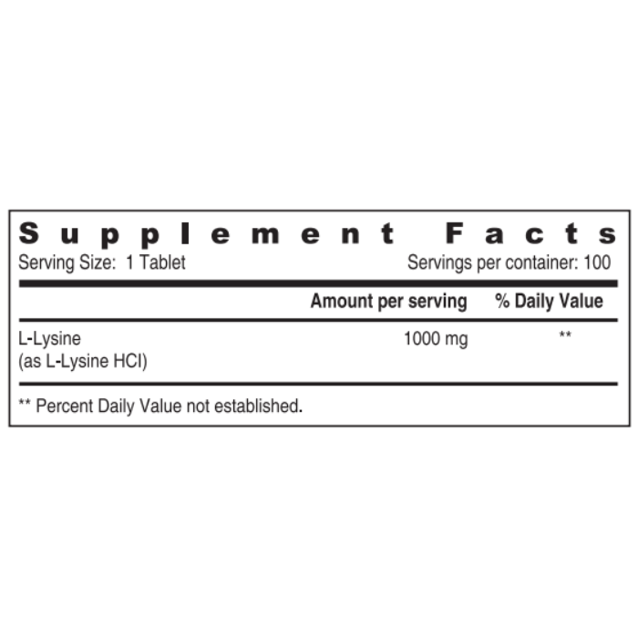Sunshine Nutrition L-Lysine 1000mg Tablet 100's
