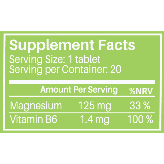 Sunshine Nutrition Magnesium + Vitamin B6 Effervescent Tablets Lemon Flavor, Stress and Bone Health Support, 20’s