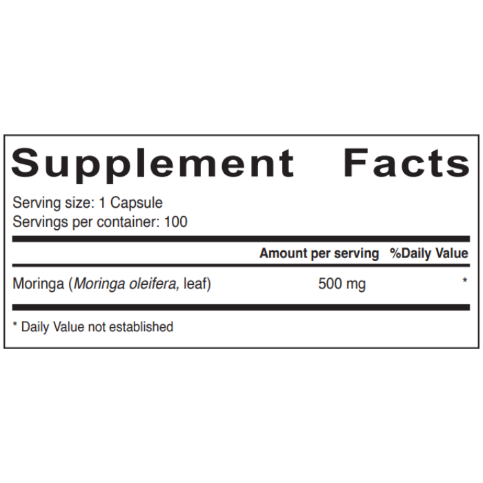 Sunshine Nutrition Moringa 500mg 100 Capsules