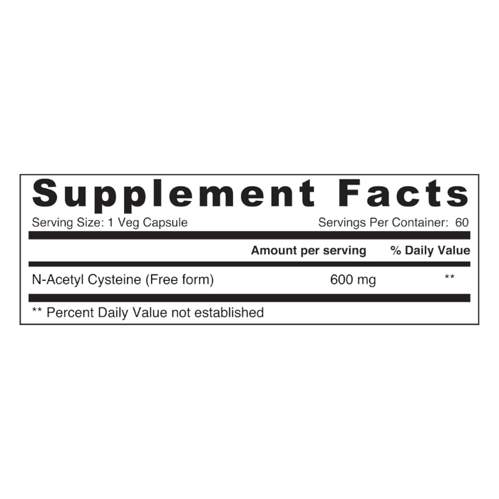 Sunshine Nutrition NAC N-Acetyl 600mg V-Capsules 60s