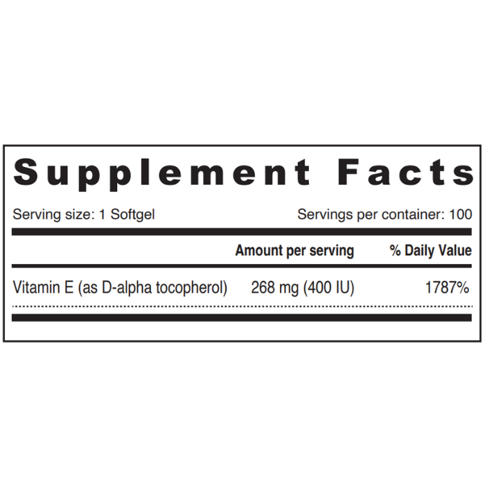 Sunshine Nutrition Natural Vitamin E 400IU 100 Softgels
