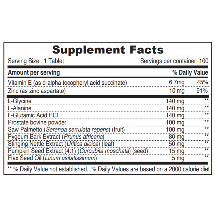 Sunshine Nutrition Prostate Health Tablet 100's