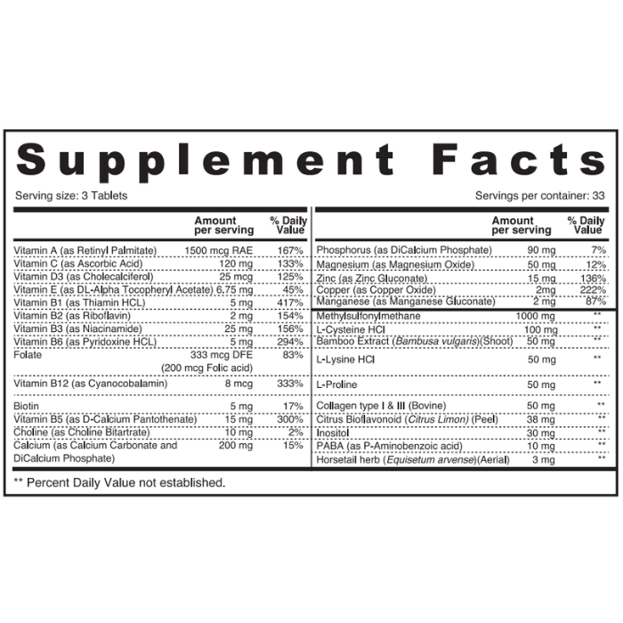 Sunshine Nutrition Skin Nails & Hair Tablet 100's