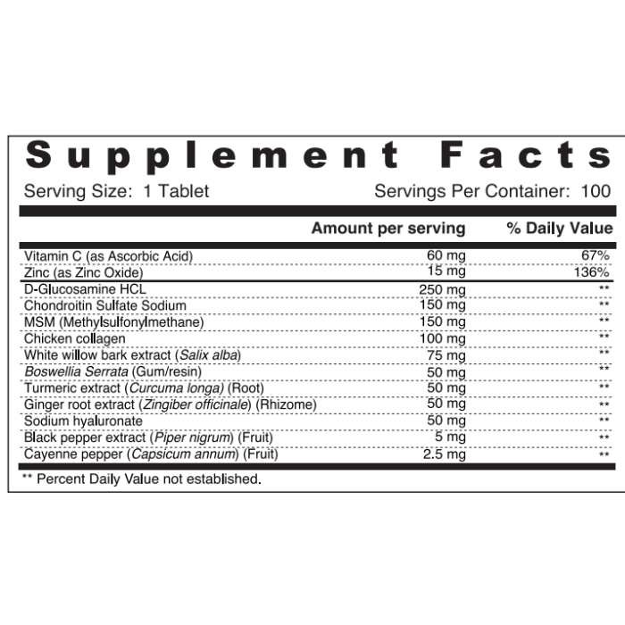 صن شاين نيوترشن سوبريم جوينت سبورت - Glucosamine, Chondroitin & MSM للحركة والمرونة والتسكين - 100 قرص