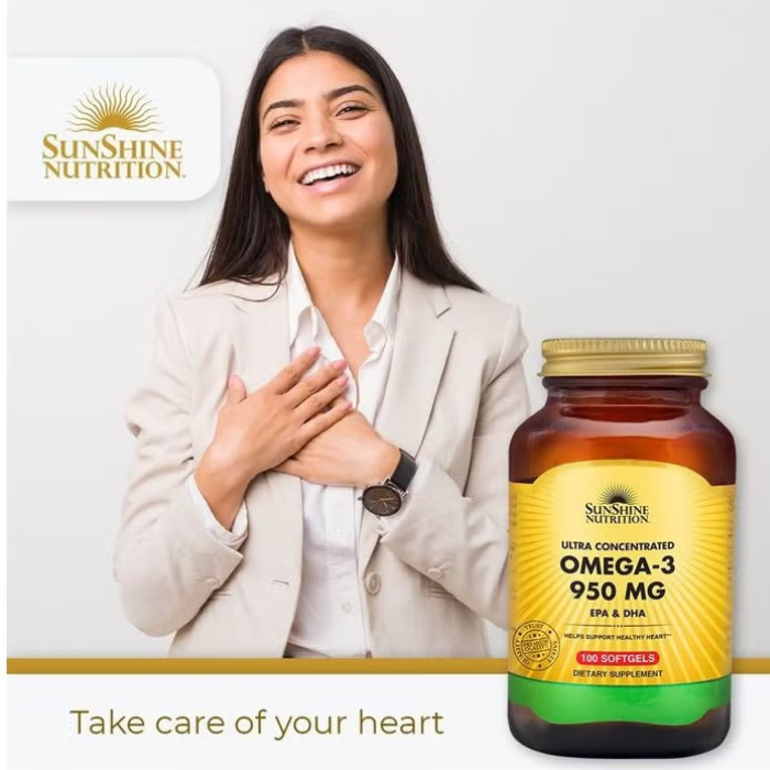 Sunshine Nutrition Ultra Concentrate Omega-3 950mg EPA & DHA 100 Softgels