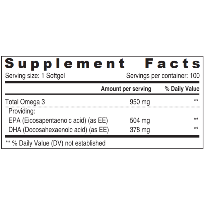 Sunshine Nutrition Ultra Concentrate Omega-3 950mg EPA & DHA 100 Softgels