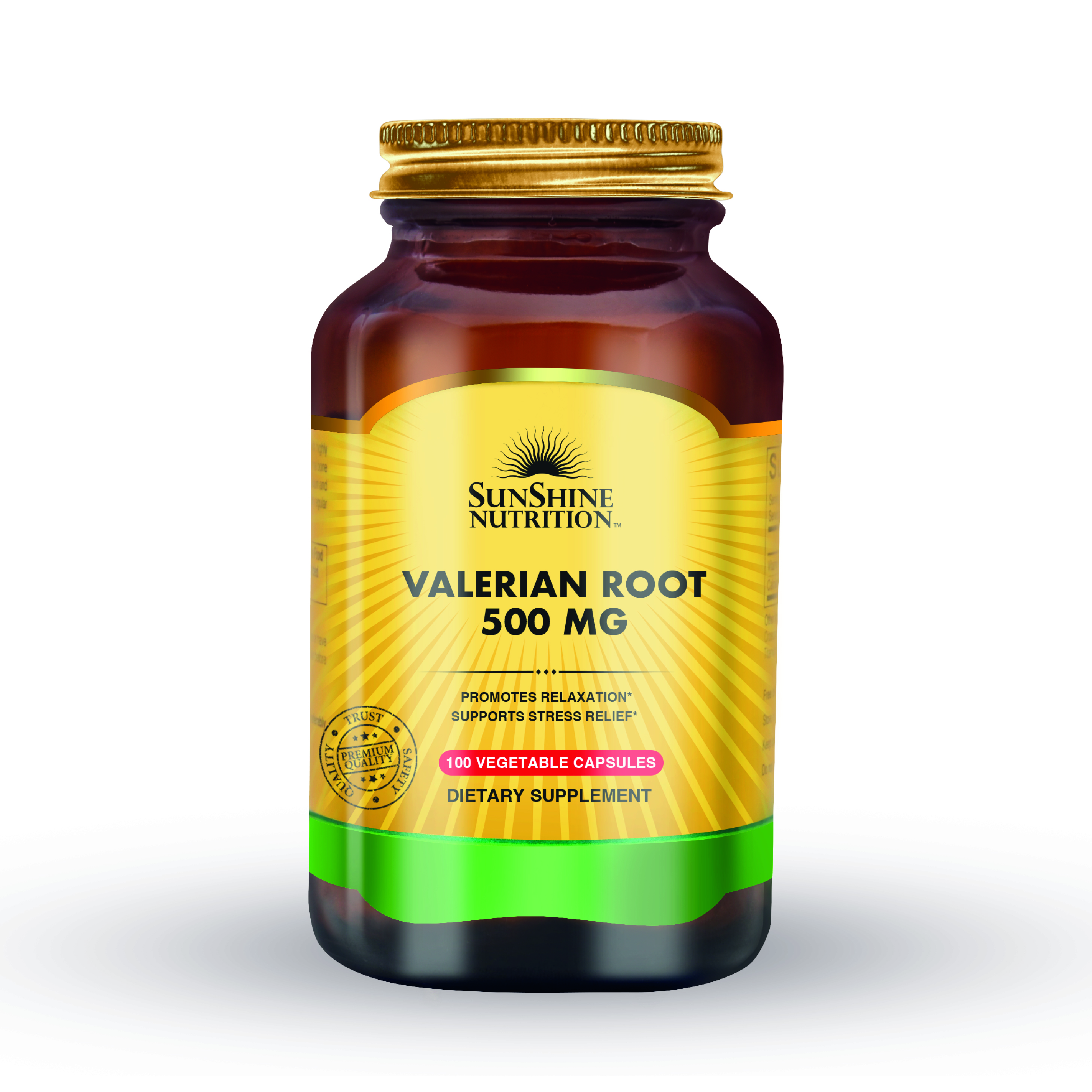 Sunshine Nutrition Valerian Root 500mg, Natural Sleep, Relaxation and Stress Support, 100 Vegetable Capsules