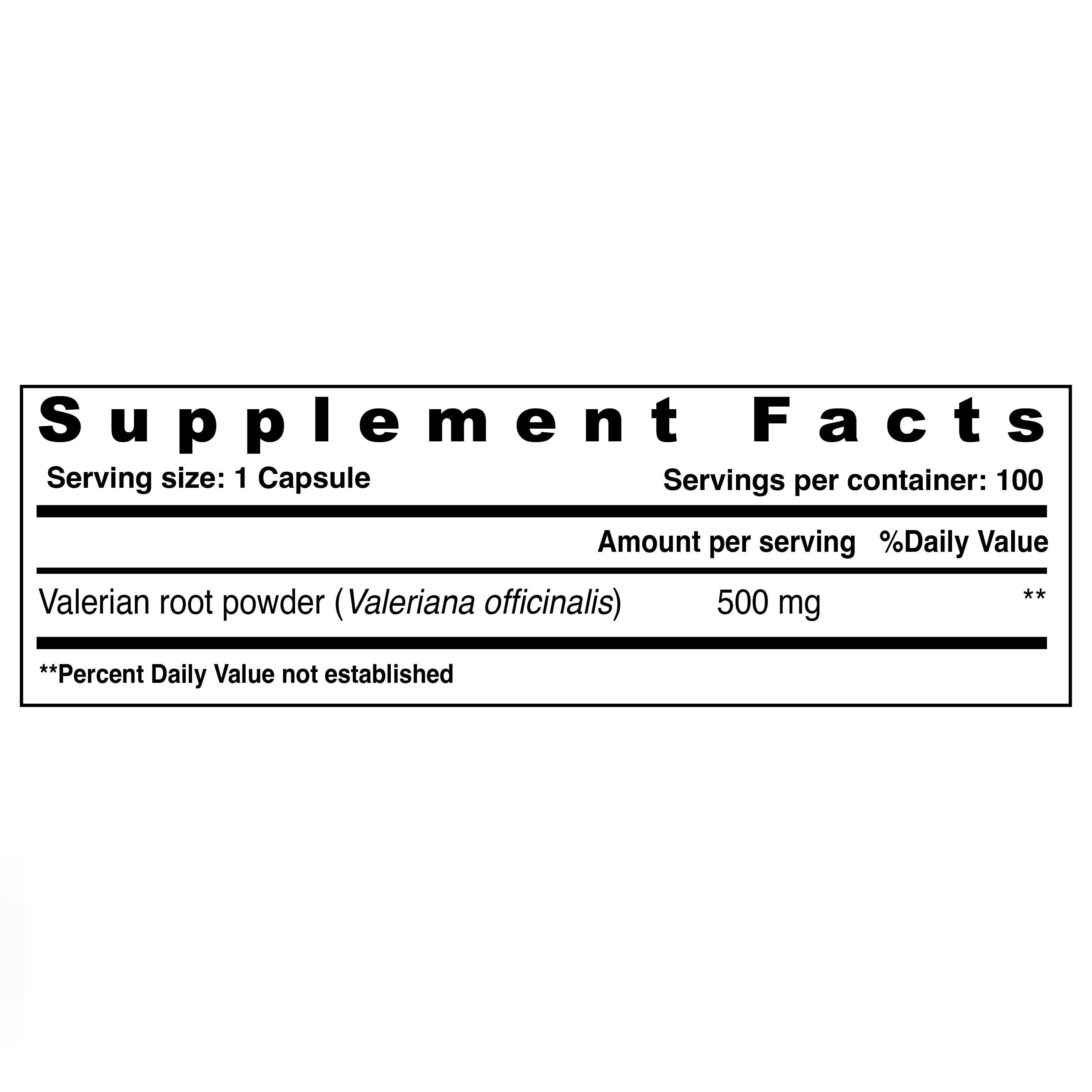 Sunshine Nutrition Valerian Root 500mg, Natural Sleep, Relaxation and Stress Support, 100 Vegetable Capsules