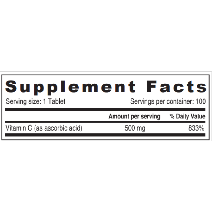 Sunshine Nutrition Vitamin C 500mg 100 Tablets