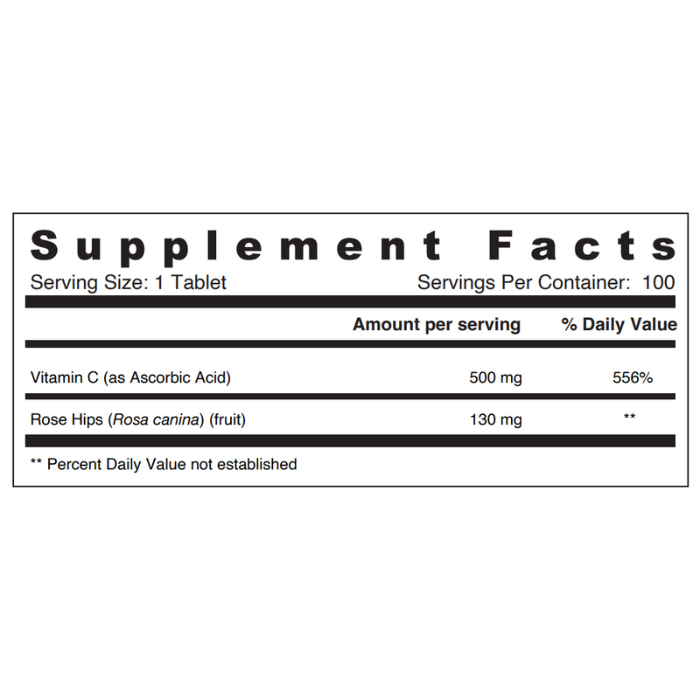 Sunshine Nutrition Vitamin C 500mg With Rosehips Tablet 100's