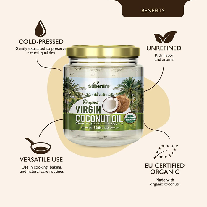 Superlife Organic virgin Coconut Oil 200ml