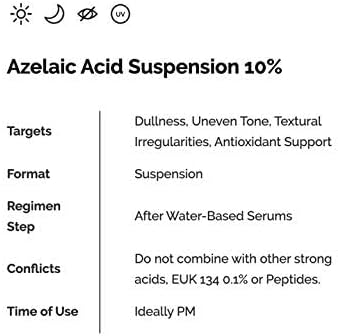 The Ordinary Azelaic Acid Suspension 10%, Brightening Cream for Uneven Tone, Texture and Redness - 30ml