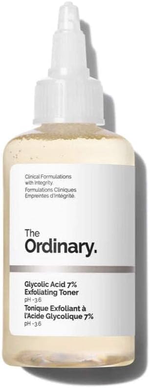 The Ordinary Glycolic Acid 7% Exfoliating Toner, Smooth Skin, Brighten and Even Tone - 100ml