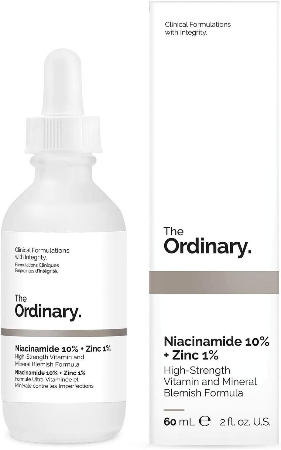 The Ordinary Niacinamide 10% + Zinc 1%, Brightening and Oil-Control Serum for Clear Skin - 60ml