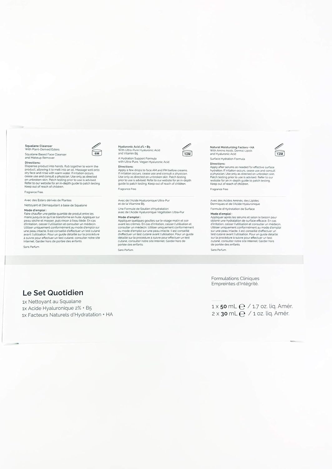 The Ordinary The Daily Set - Squalane Cleanser, Hyaluronic Acid 2% + B5 with Natural Moisturizing Factors + HA