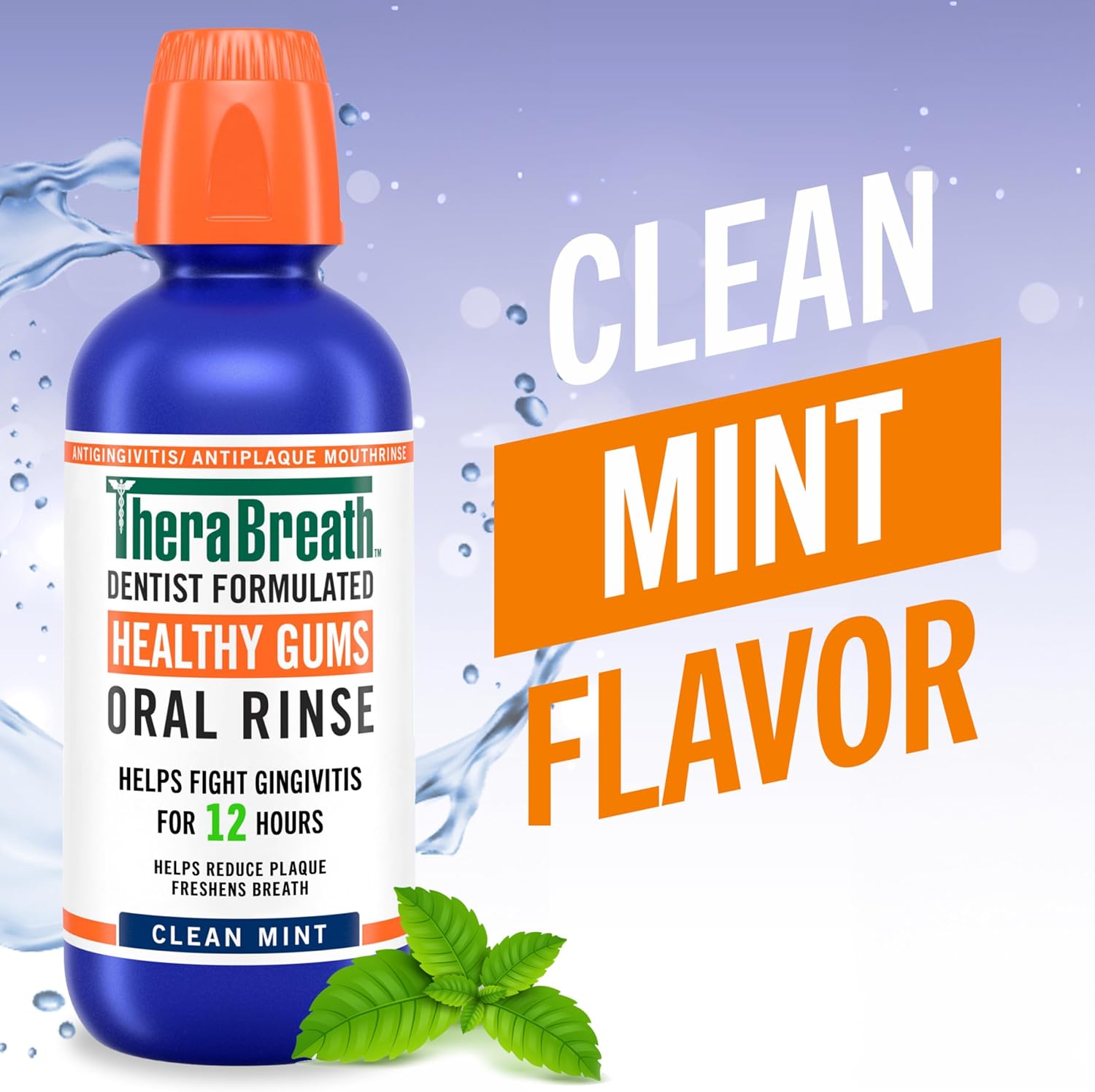 TheraBreath Healthy Gums Oral Rinse Clean Mint 16oz