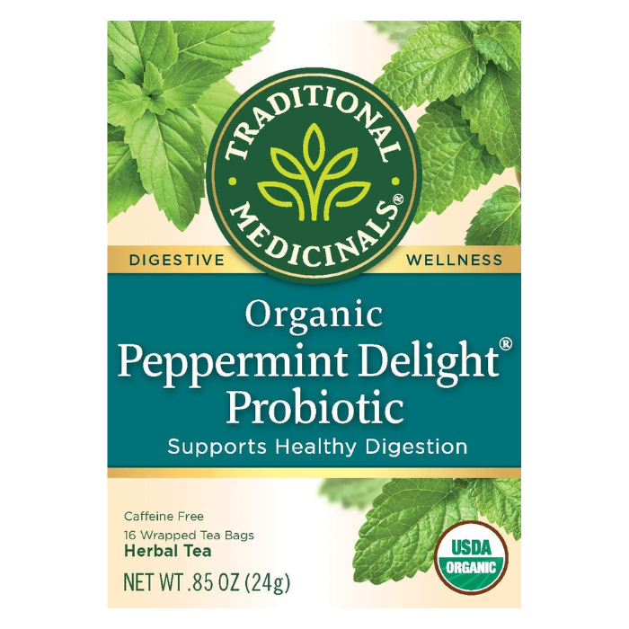 Traditional Medicinals Organic Peppermint Delight Probiotic Tea Bag 16s