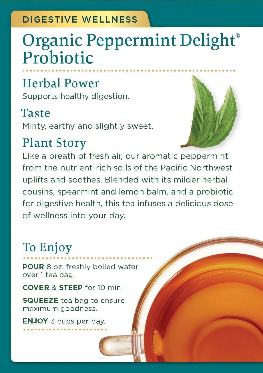 Traditional Medicinals Organic Peppermint Delight Probiotic Tea Bag 16s