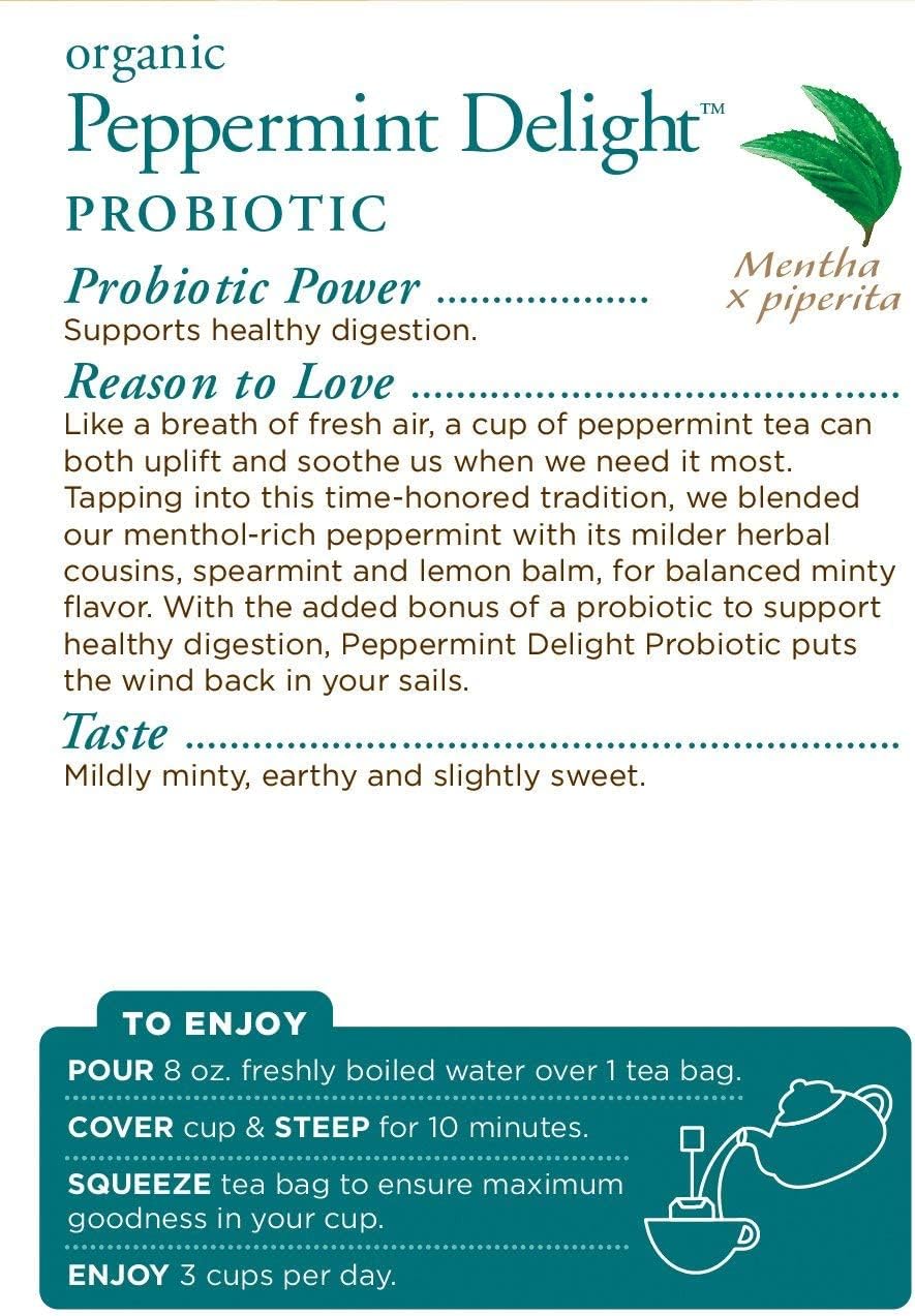 Traditional Medicinals Organic Peppermint Delight Probiotic Tea Bag 16s