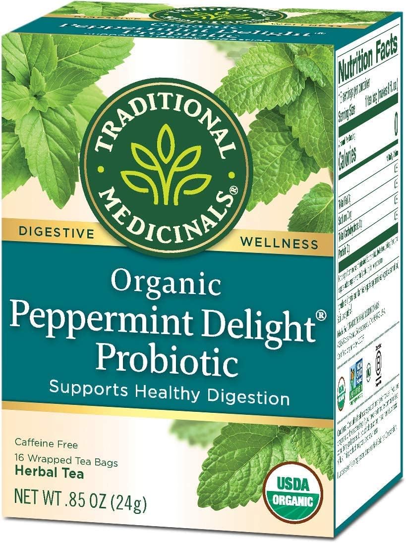 Traditional Medicinals Organic Peppermint Delight Probiotic Tea Bag 16s