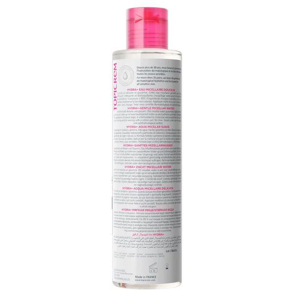 Topicrem Hydra+ Gentle Micellar Water for Sensitive Skin – Removes Waterproof Makeup 200ml