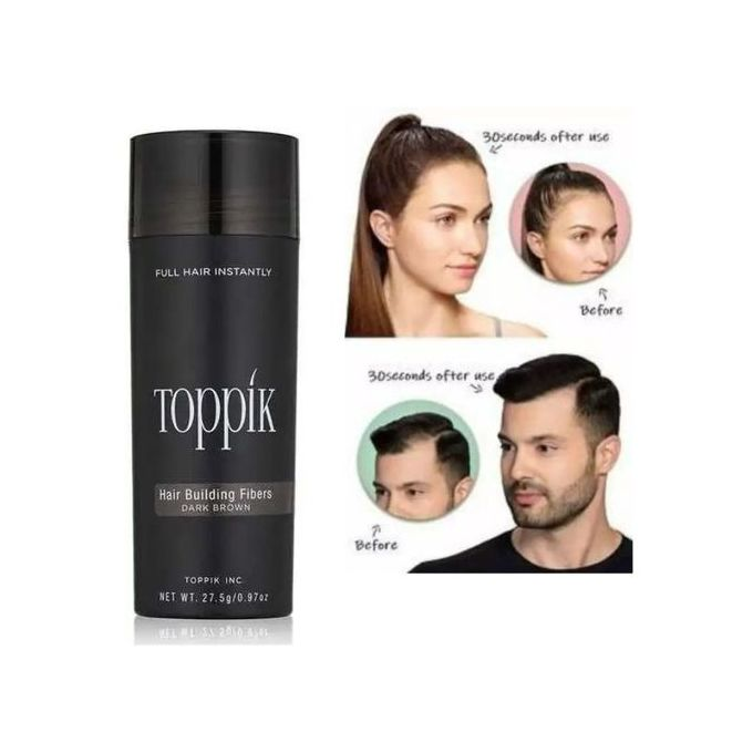ألياف بناء الشعر لون بني غامق من Toppik- وزن 27.5 جم