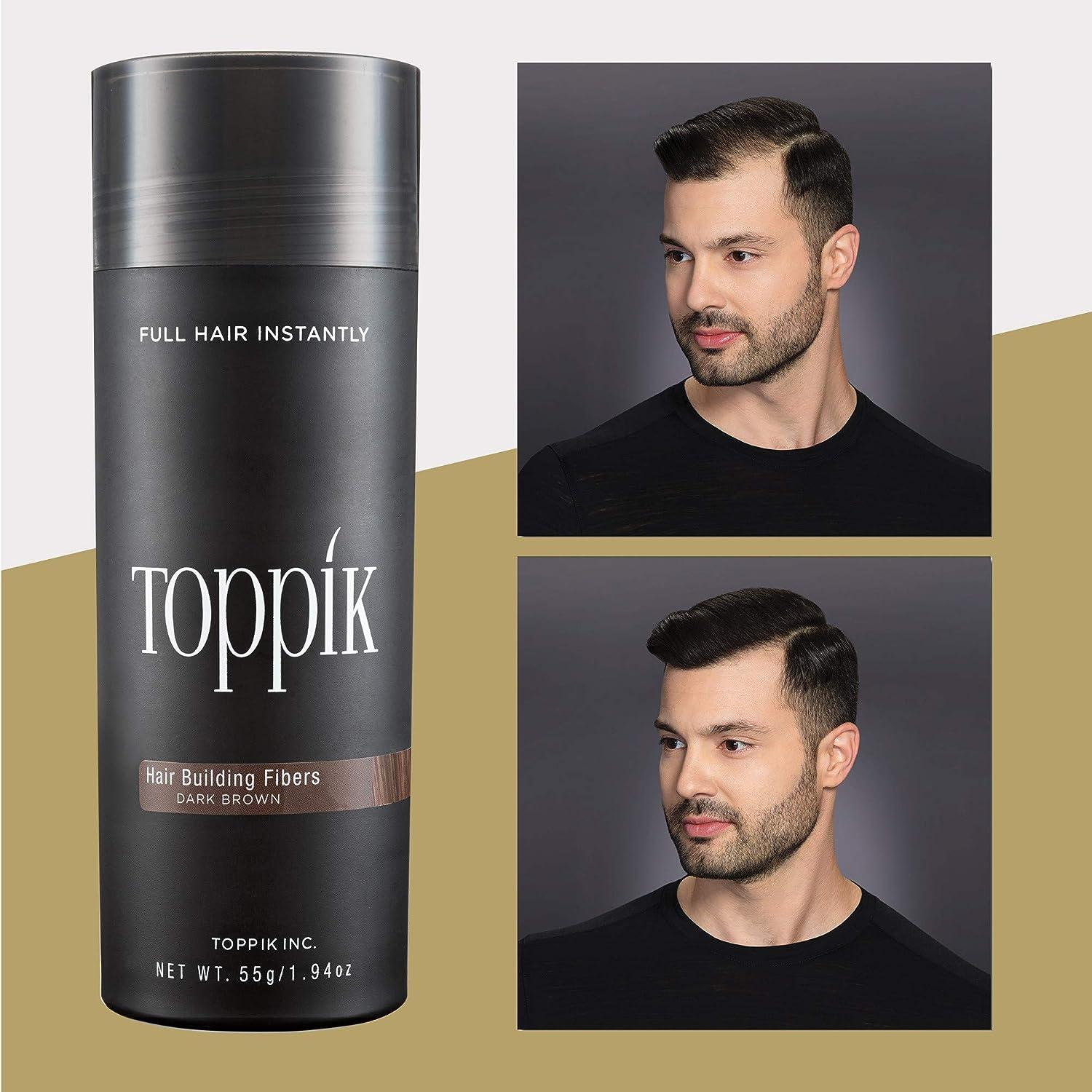الياف بناء الشعر من Toppik  -وزن 55 جم بني غامق