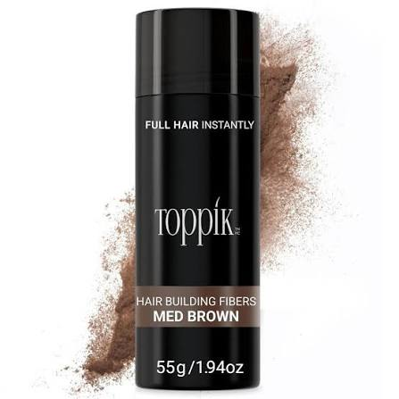 ألياف بناء الشعر 55 جم من Toppik  بني متوسط