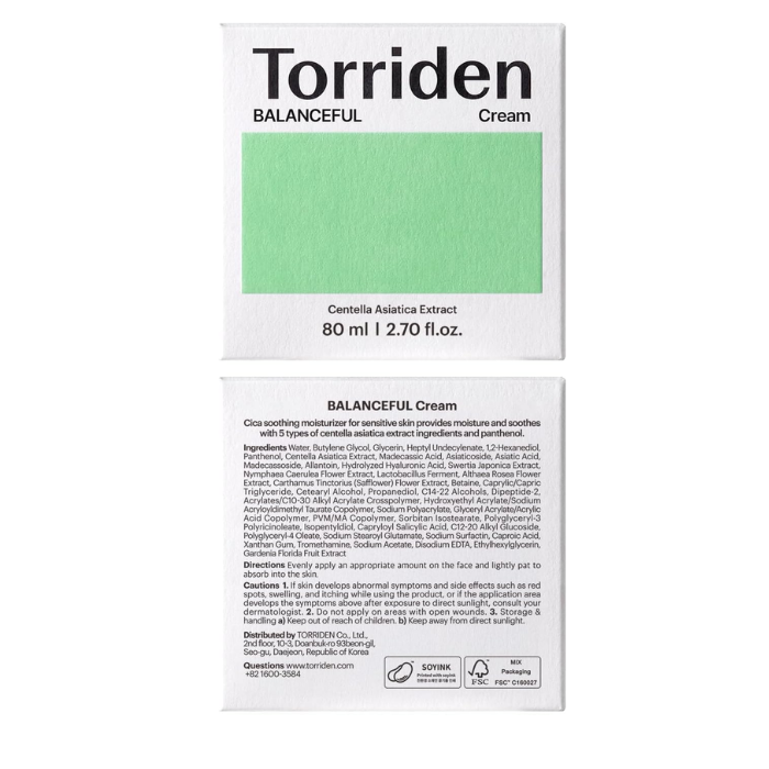 Torriden Balanceful Vegan Centella Cream 80ml