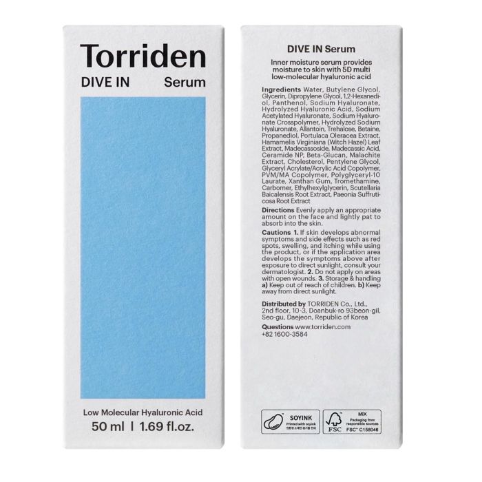 Torriden Dive In Vegan Hyaluronic Acid Serum 50ml