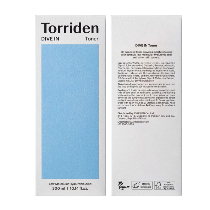 Torriden Dive In Vegan Hyaluronic Acid Toner 300ml