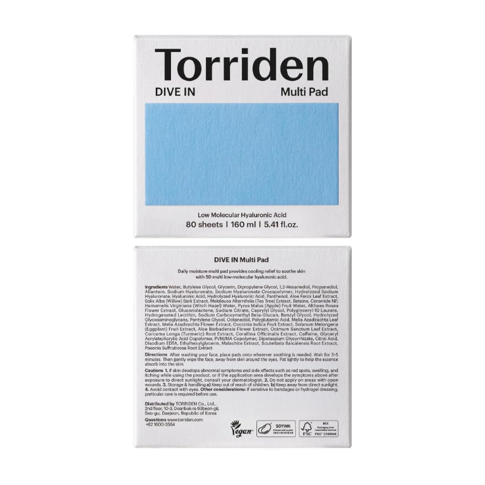 Torriden Dive In Vegan Multi Pad 160ml 80s
